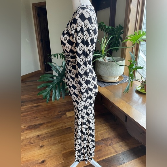 DVF Diane Von Furstenberg Timmy Midi Dress Chain Geometric Print - Picture 5 of 14